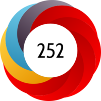 Altmetric donut with the number 252 in the middle